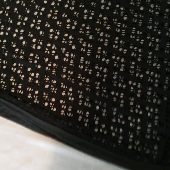 Black stretch hand made lace bathrobe, skirt, or cape - Picture 3 of 9